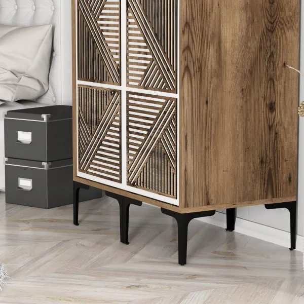 Šatníková skriňa Kumsal PP - Walnut, White