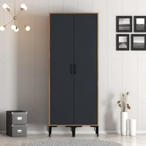 Šatníková skriňa Kumsal SS - Walnut, Anthracite