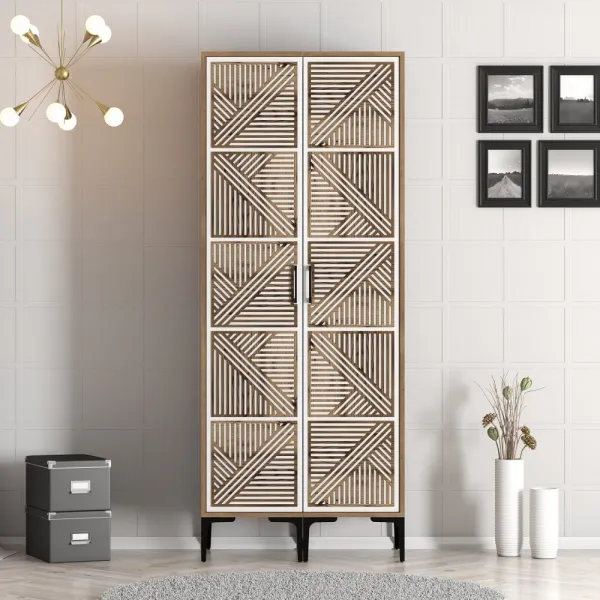 Šatníková skriňa Kumsal PP - Walnut, White