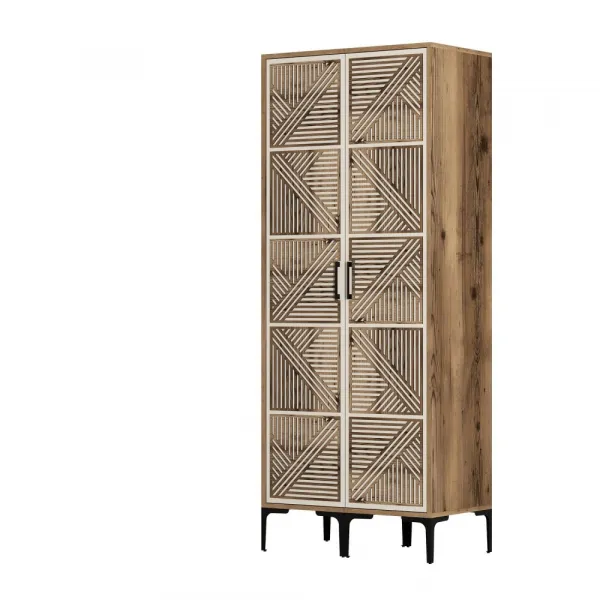 Šatníková skriňa Kumsal PP - Walnut, Cream