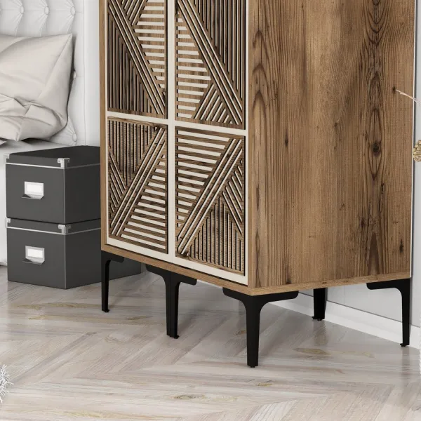 Šatníková skriňa Kumsal PP - Walnut, Cream