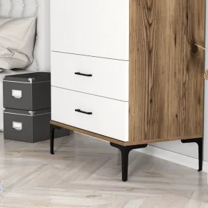 Šatníková skriňa Kumsal T - Walnut, White