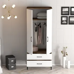Šatníková skriňa Kumsal T - Walnut, White