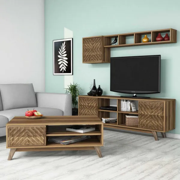 Living Room Furniture Set Inci - Walnut
