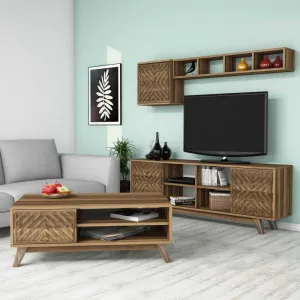 Living Room Furniture Set Inci - Walnut