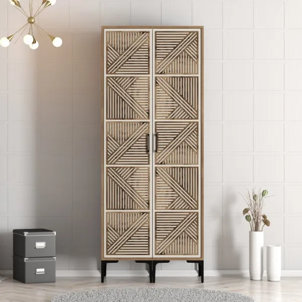 Šatníková skriňa Kumsal PP - Walnut, Cream