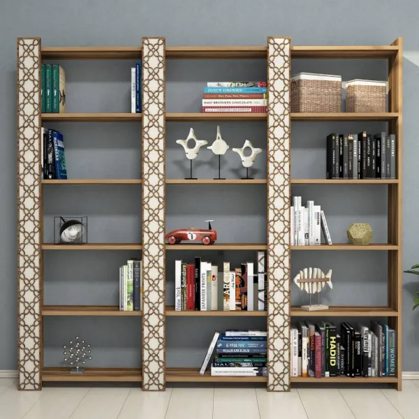 Knižnica City 3 - Walnut, Cream