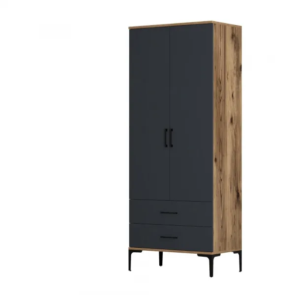 Šatníková skriňa Kumsal T - Walnut, Anthracite