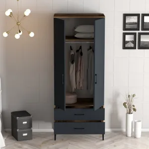 Šatníková skriňa Kumsal T - Walnut, Anthracite