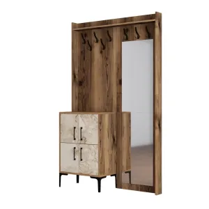 Predsieňová stena Berlin BC - Walnut, White Marble