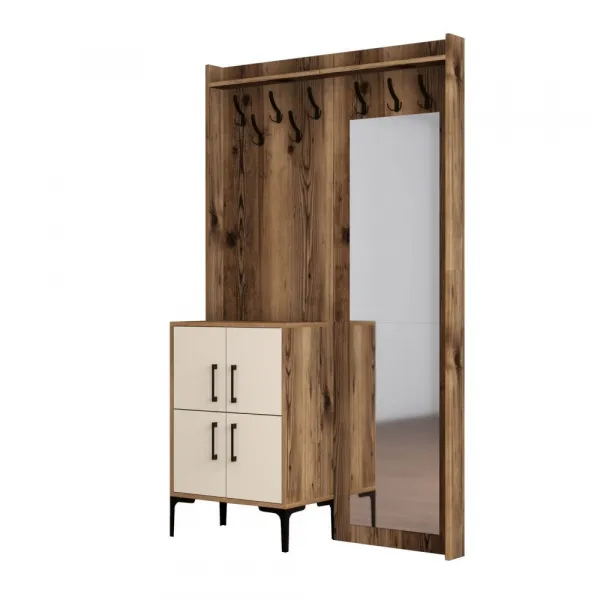 Predsieňová stena Berlin BC - Walnut, Cream