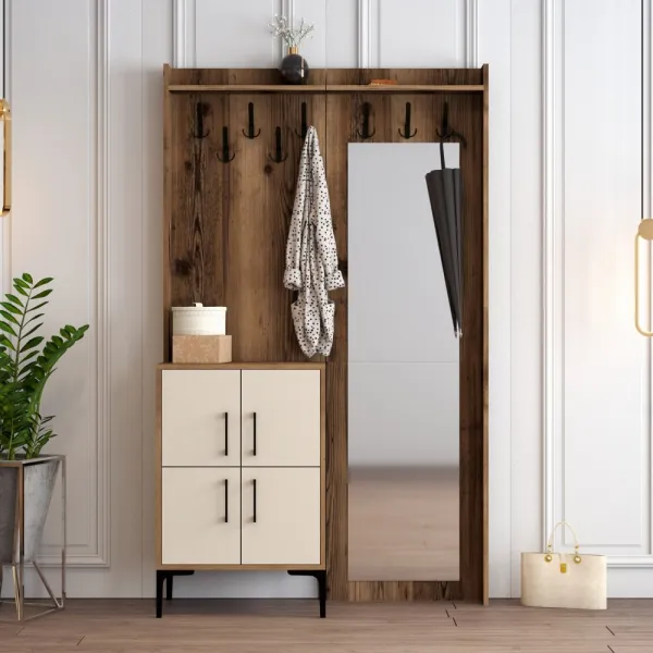 Predsieňová stena Berlin BC - Walnut, Cream
