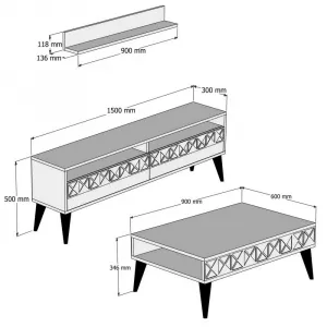 Living Room Furniture Set Line - Walnut