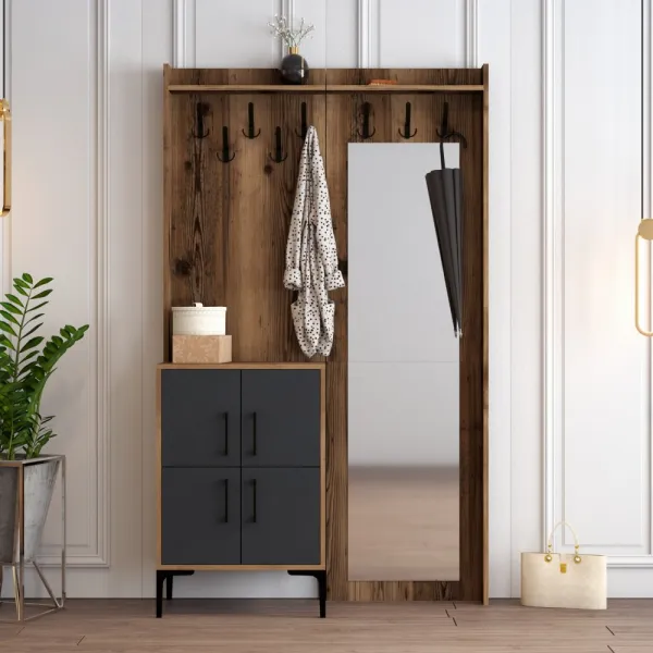 Predsieňová stena Berlin BC - Walnut, Anthracite
