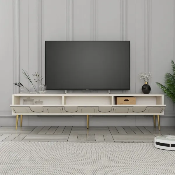 TV stolík Lyon 43 - Cream, Gold