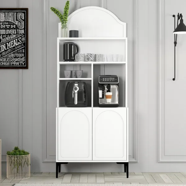 Coffee Bar Cabinet Lyon 80 - White, Black