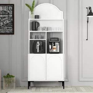 Coffee Bar Cabinet Lyon 80 - White, Black