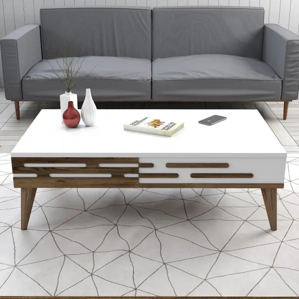 Konferenčný stolík Valensiya - Walnut, White