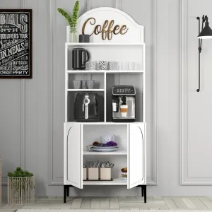 Coffee Bar Cabinet Lyon 80 - White, Black