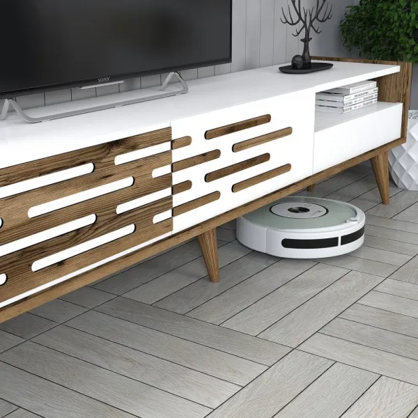 TV skrinka / Obývacia stena Valensiya - Walnut, White