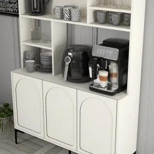 Coffee Bar Cabinet Lyon 120 - Cream, Black