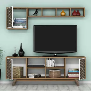 TV skrinka / Obývacia stena Inci - Walnut, White
