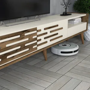 TV skrinka / Obývacia stena Valensiya - Walnut, Cream