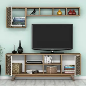 TV skrinka / Obývacia stena Inci - Walnut, Cream
