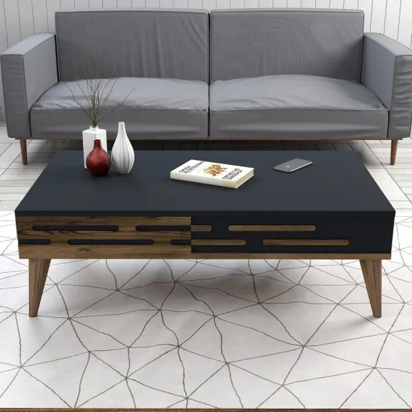 Konferenčný stolík Valensiya - Walnut, Anthracite