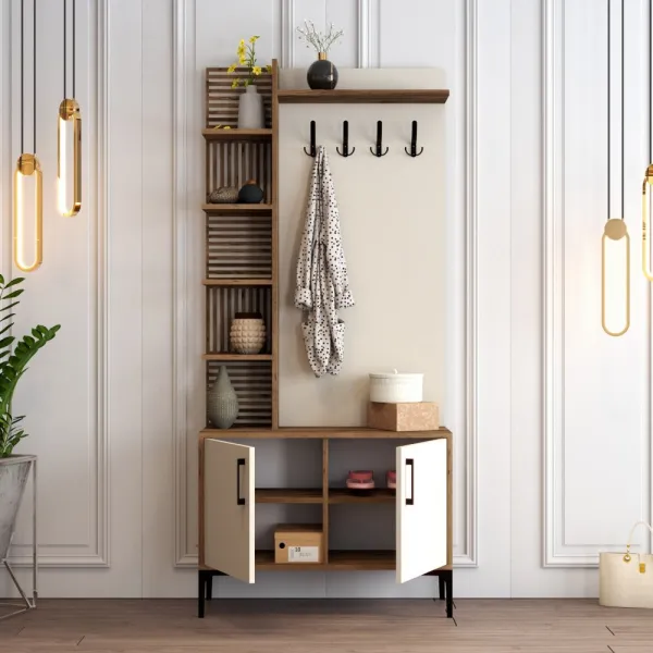 Predsieňová stena Viyana D - Walnut, Cream