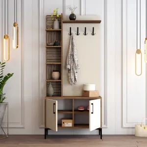 Predsieňová stena Viyana D - Walnut, Cream