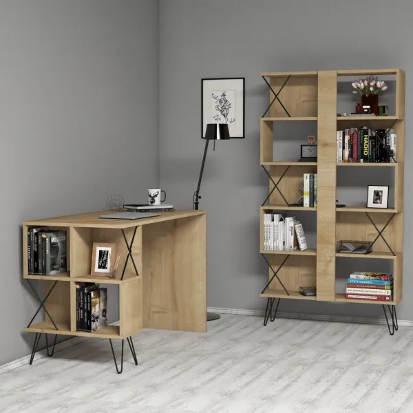 Písací stôl s knižnicou Extra - Oak
