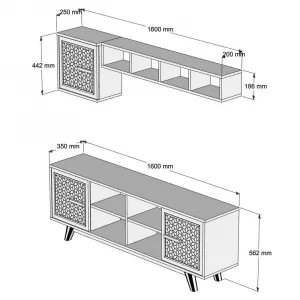 TV skrinka / Obývacia stena Ayla - Walnut, White