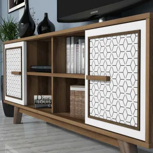 TV skrinka / Obývacia stena Ayla - Walnut, White