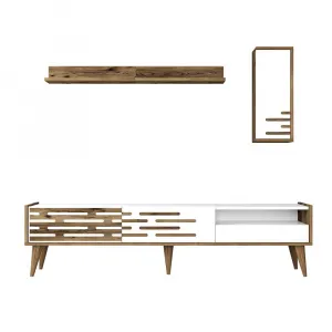 TV skrinka / Obývacia stena Valensiya - Walnut, White
