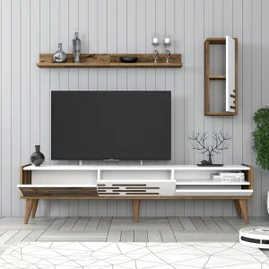 TV skrinka / Obývacia stena Valensiya - Walnut, White