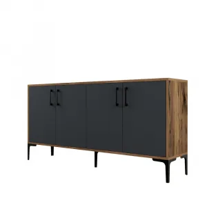 Konzolový stolík Kiev 160 - Walnut, Anthracite