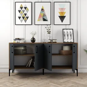 Konzolový stolík Kiev 160 - Walnut, Anthracite