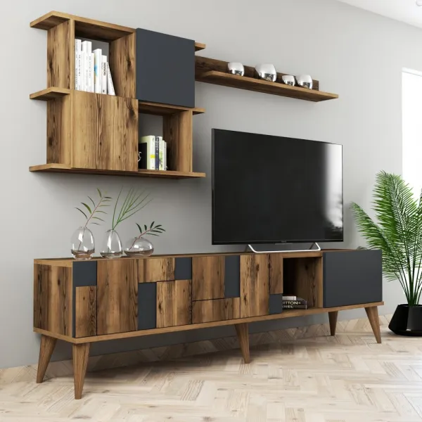 TV skrinka / Obývacia stena Madrid - Anthracite