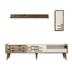 TV skrinka / Obývacia stena Valensiya - Walnut, Cream
