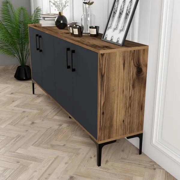 Konzolový stolík Kiev 160 - Walnut, Anthracite