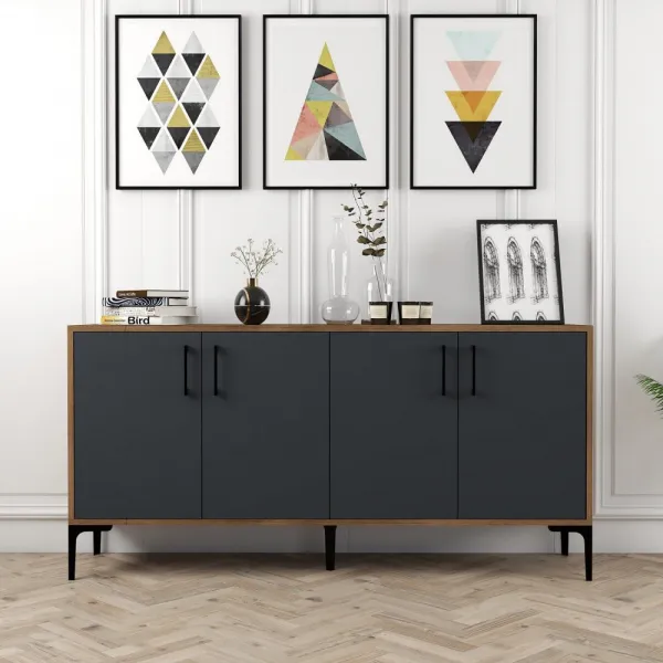 Konzolový stolík Kiev 160 - Walnut, Anthracite