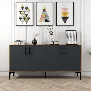 Konzolový stolík Kiev 160 - Walnut, Anthracite