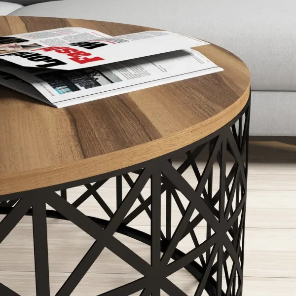 Konferenčný stolík Selin Metal Ferforje - Walnut