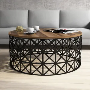 Konferenčný stolík Selin Metal Ferforje - Walnut