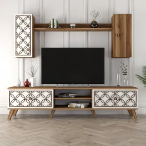TV skrinka / Obývacia stena Class S - Walnut, White