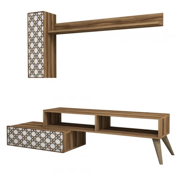 TV skrinka / Obývacia stena Planet - Walnut, White