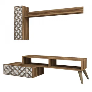 TV skrinka / Obývacia stena Planet - Walnut, White