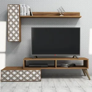 TV skrinka / Obývacia stena Planet - Walnut, White