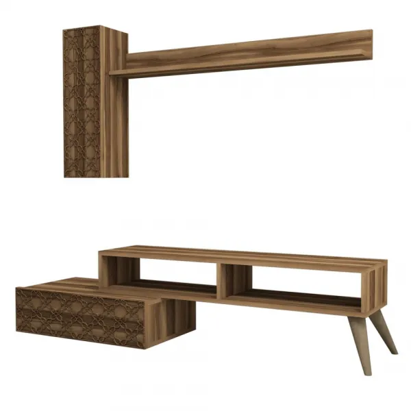 TV skrinka / Obývacia stena Planet - Walnut, Walnut